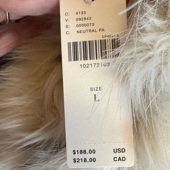 Anthropology, Pilcro Faux Fur Teddy Jacket - Cream and Brown - Picture 8 of 15